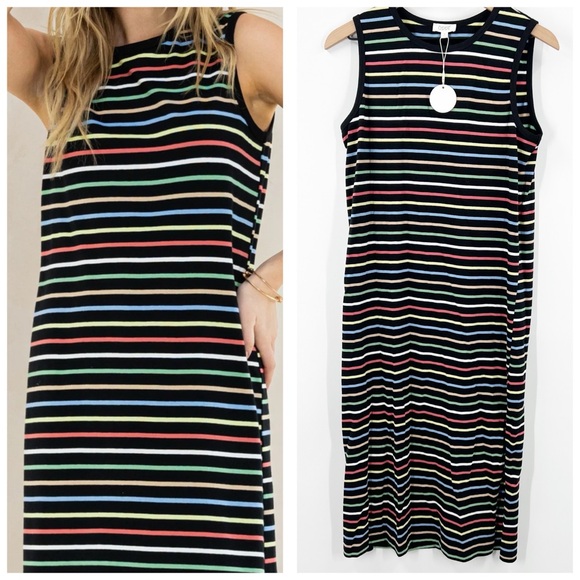 Oddy Striped Midi Tank Dress - Picture 1 of 8